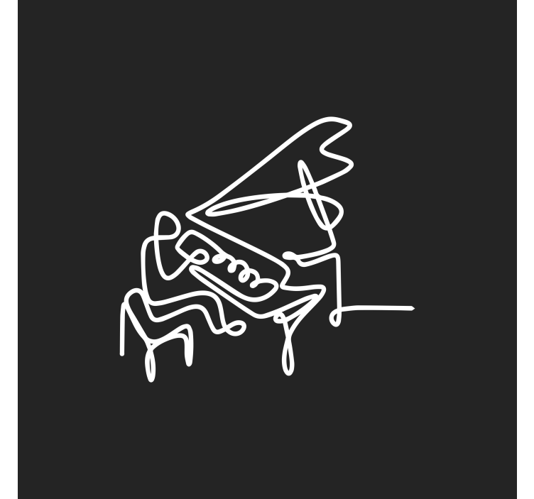 Estor enrollable salón diseño lineal de pianista cute - TenVinilo