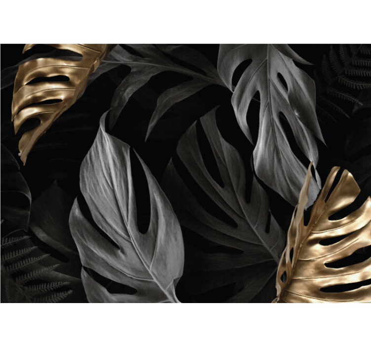 Estor enrollable salón hojas tropicales elegantes - TenVinilo