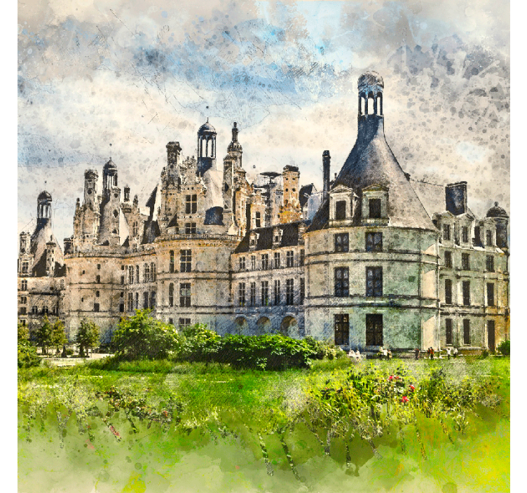 Estor enrollable salón castillo francés - TenVinilo