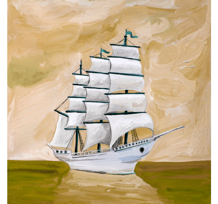 Estor enrollable salón pintura contemporánea barco fantasma - TenVinilo