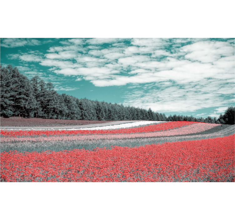 Estor enrollable salón campo de flores diferente - TenVinilo