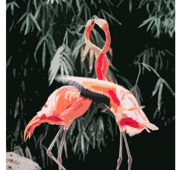 Estor enrollable salón hermosa imagen de flamencos - TenVinilo