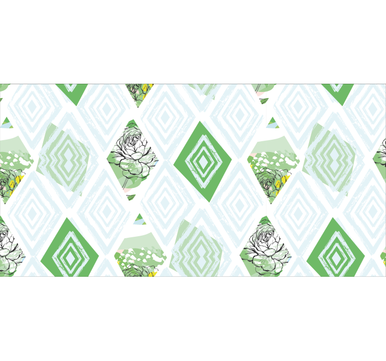 Estor enrollable salón flores geométricas abstractas - TenVinilo