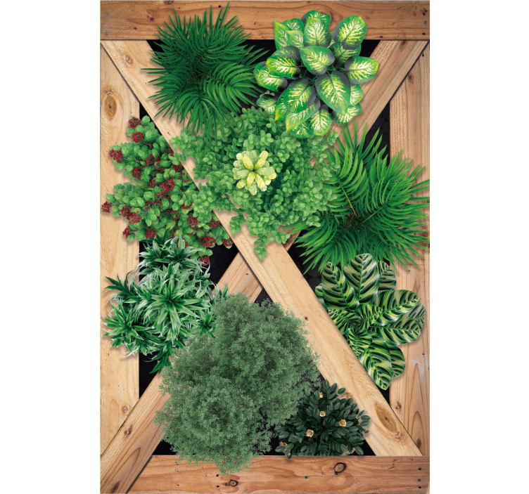 Estor enrollable salón jardín rústico - TenVinilo