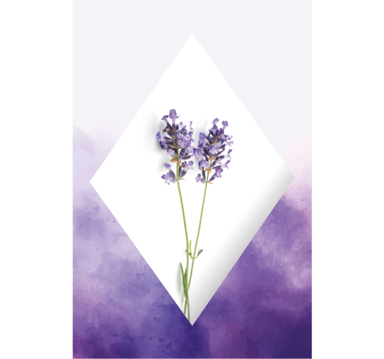 Estor enrollable salón lavanda collage acuarela - TenVinilo