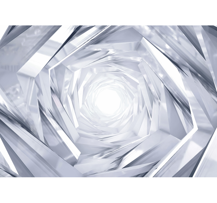 Estor enrollable blanco túnel geométrico abstracto - TenVinilo