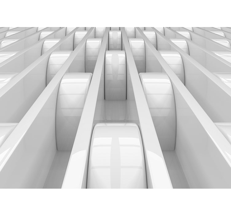 Estor enrollable blanco diseño de formas geométricas 3d - TenVinilo