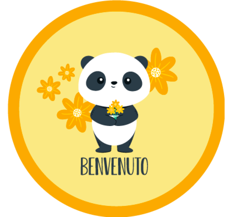 Estor enrollable amarillo panda bienvenido a mi habitación - TenVinilo