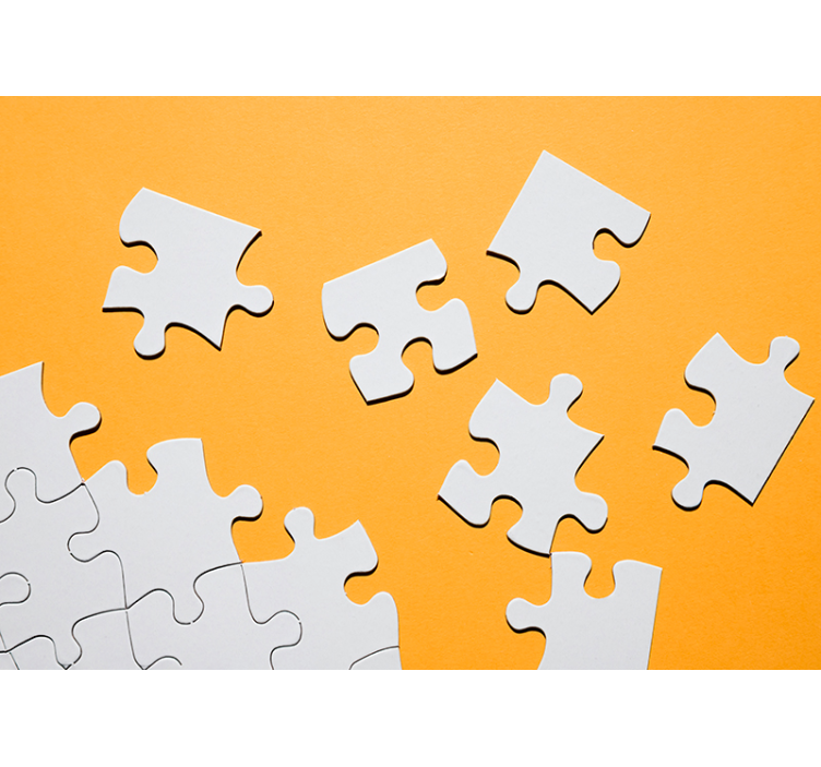 Estor enrollable amarillo piezas de rompecabezas montadas - TenVinilo