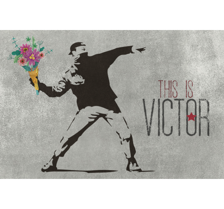 Estor enrollable gris ramo de flores personalizado - TenVinilo