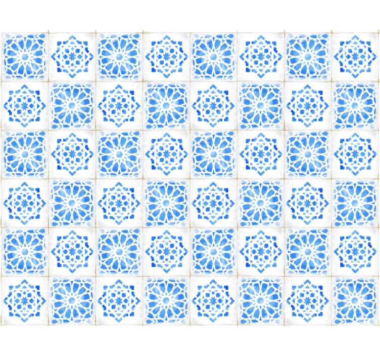 Estor enrollable azul con patrones azules intrincados - TenVinilo