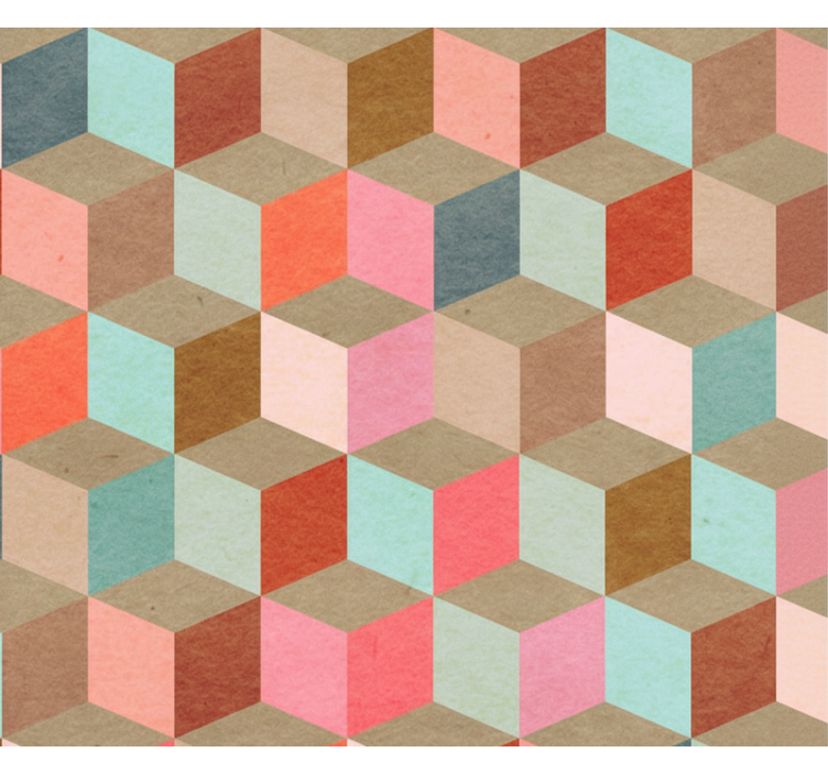 Estor enrollable moderno patrón geométrico pastel kraft - TenVinilo