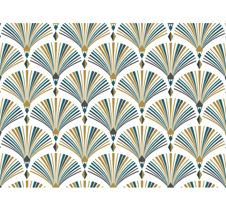Estor enrollable moderno mural de ventilador gatsby vintage - TenVinilo