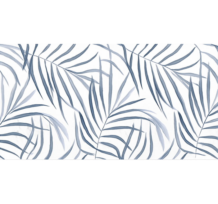 Estor enrollable azul diseño de hojas finas - TenVinilo