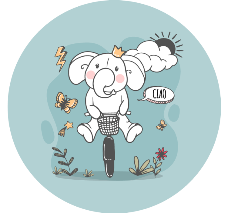Estor enrollable azul hola elefante - TenVinilo