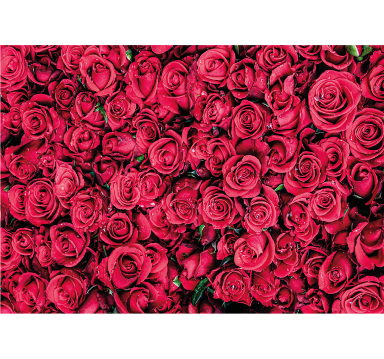 Estor enrollable salón flores rojas con fondo texturizado - TenVinilo