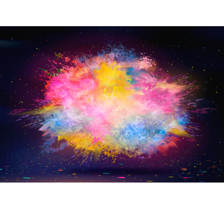 Estor enrollable salón explosión de colores arcoíris - TenVinilo