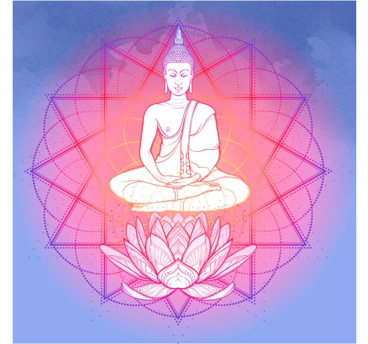 Estor enrollable salón mandala buda meditando - TenVinilo