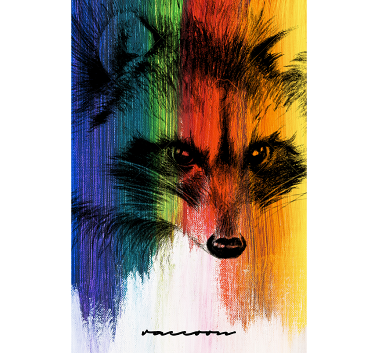 Estor enrollable salón raccoon arcoíris - TenVinilo