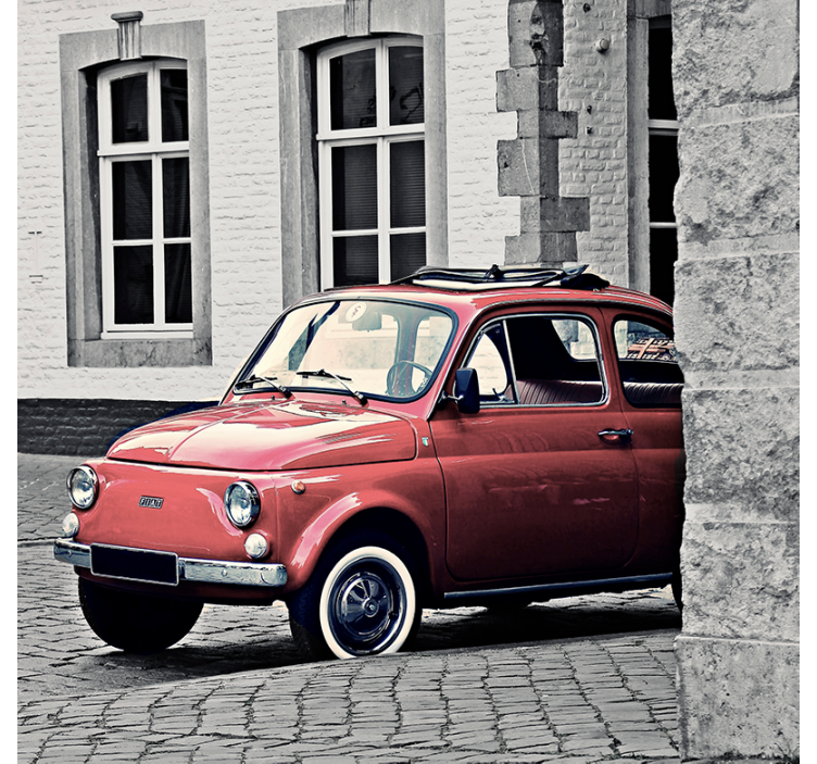 Estor enrollable salón vintage viejo fiat 500 - TenVinilo