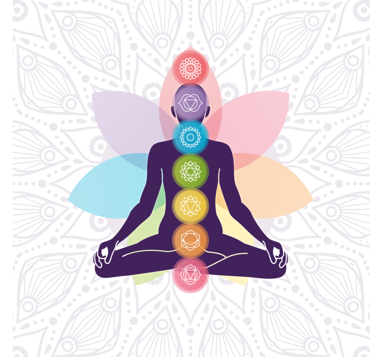Estor enrollable salón símbolos de los siete chakras - TenVinilo
