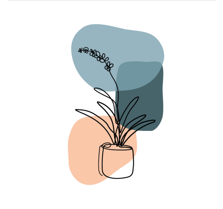Estor enrollable salón diseño de orquídeas minimalista - TenVinilo