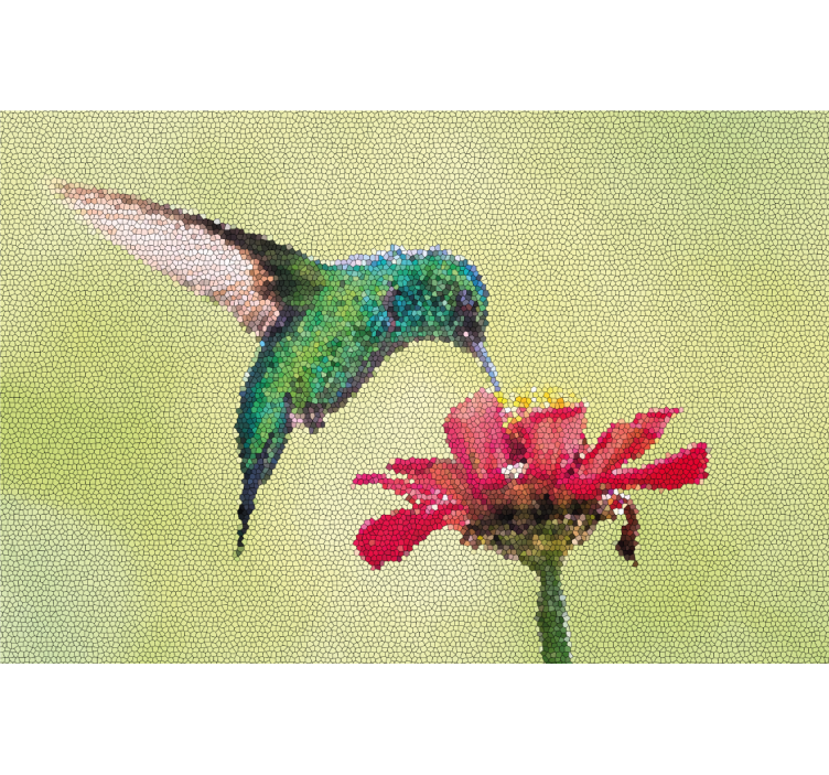 Estor enrollable salón mosaico de pájaros coloridos - TenVinilo