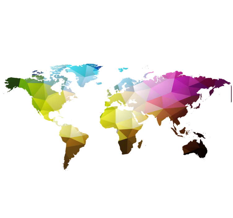 Estor enrollable salón mapa mundial triangular - TenVinilo