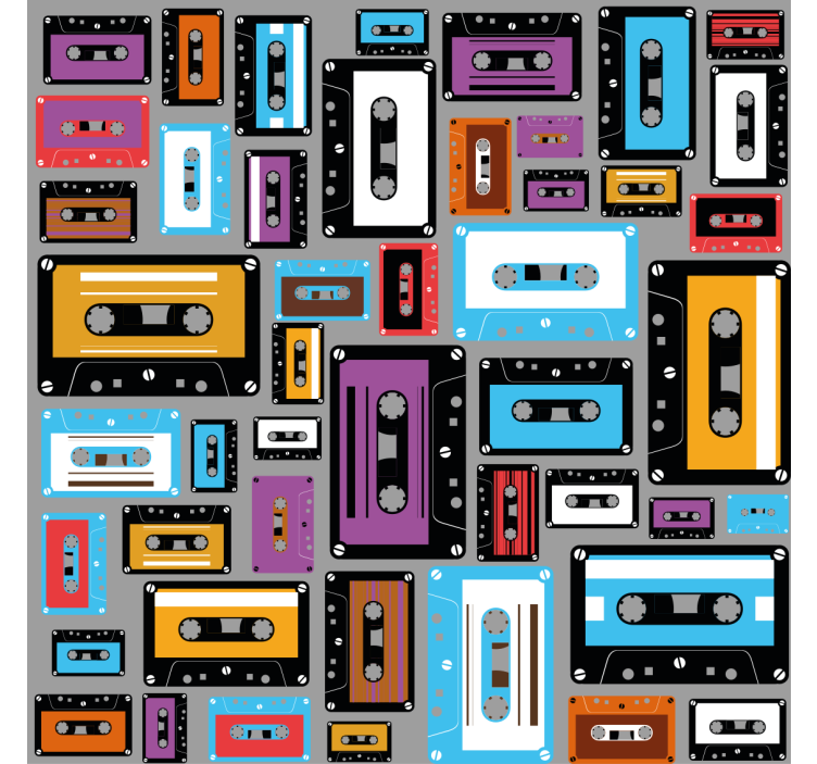 Estor enrollable salón diseño de cintas de cassette 80s - TenVinilo