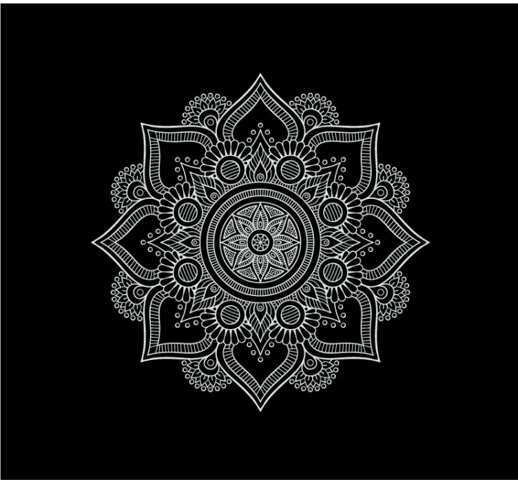 Estor enrollable salón mandala en blanco y negro - TenVinilo