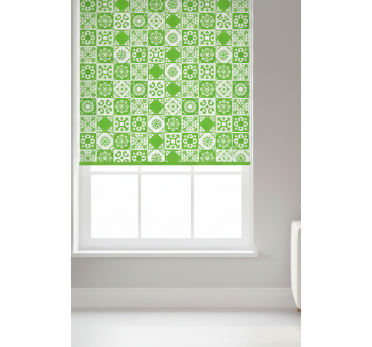 Estor enrollable verde abstracto verde y blanco - TenVinilo