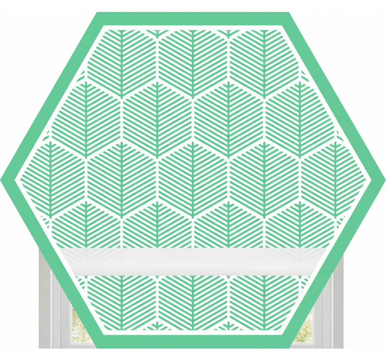 Estor enrollable verde forma hexagonal de plantas - TenVinilo