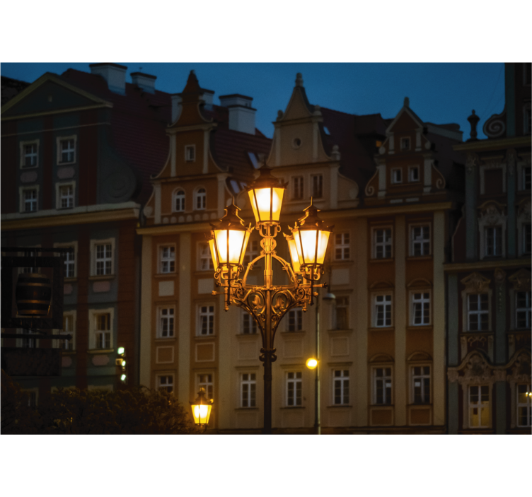 Estor enrollable salón wrocław al atardecer - TenVinilo