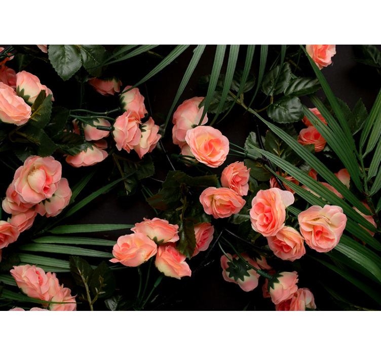 Estor enrollable salón flores con palmeras - TenVinilo
