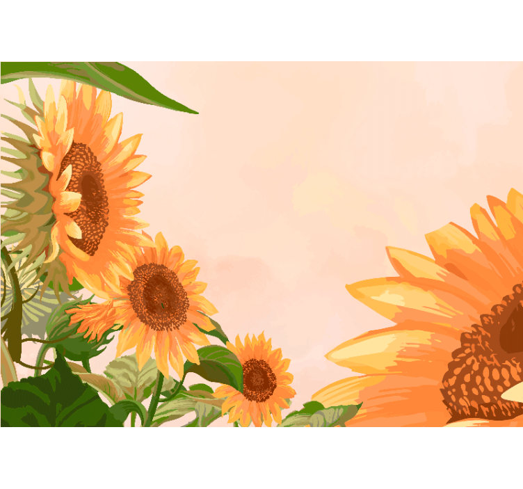 Estor enrollable salón girasoles pintados - TenVinilo