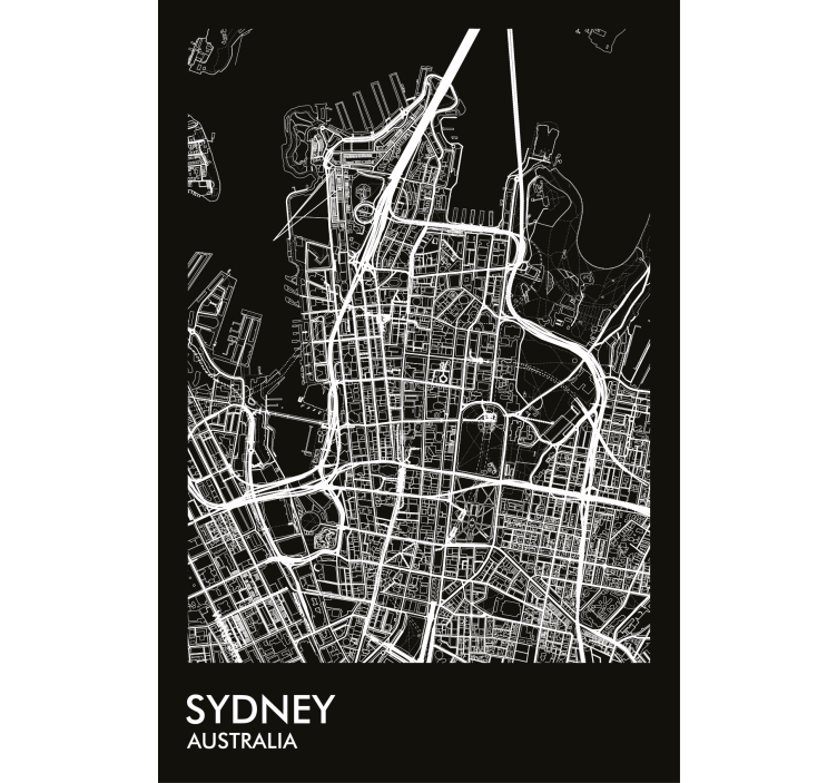 Estor enrollable salón mapa de sídney - TenVinilo