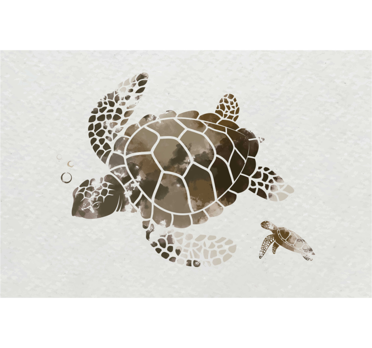 Estor enrollable salón tortuga acuarela marrón - TenVinilo