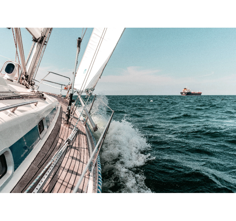 Estor enrollable salón efecto 3d yate marino - TenVinilo