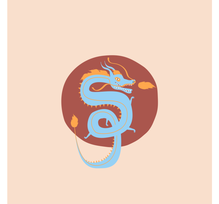 Estor enrollable salón dragón azul claro - TenVinilo