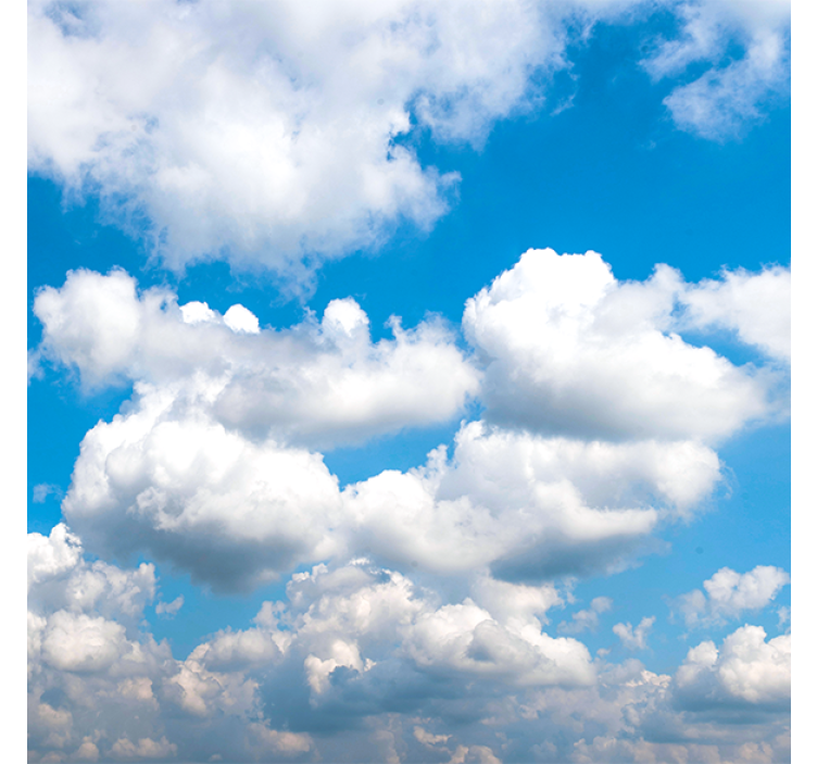 Estor enrollable salón cielo azul hermoso con nubes - TenVinilo