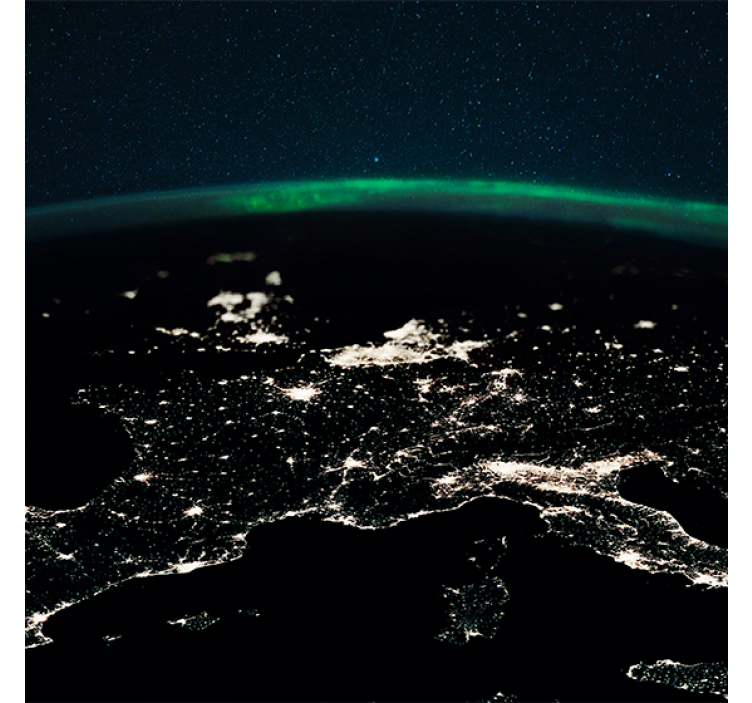 Estor enrollable salón luces del norte estrellas y tierra - TenVinilo