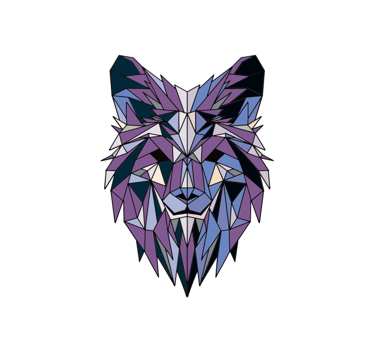 Estor enrollable salón lobo geométrico - TenVinilo