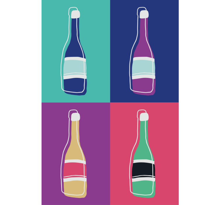 Estor enrollable salón botellas de champán pop art - TenVinilo