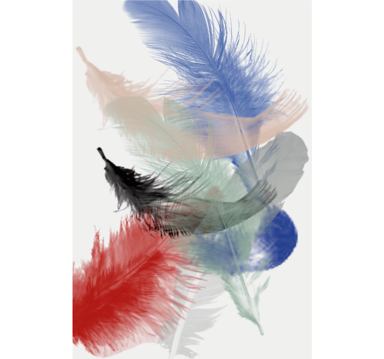 Estor enrollable salón diseño de plumas abstractas coloridas - TenVinilo