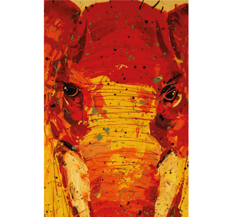 Estor enrollable salón cara de elefante artística colorida - TenVinilo
