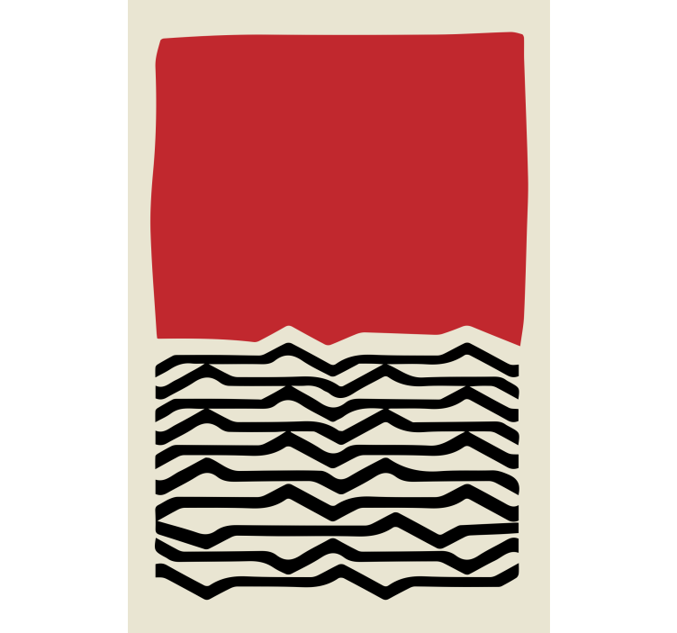 Estor enrollable salón pintura roja con líneas negras - TenVinilo