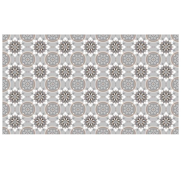 Estor enrollable gris azulejo floral para suelo - TenVinilo