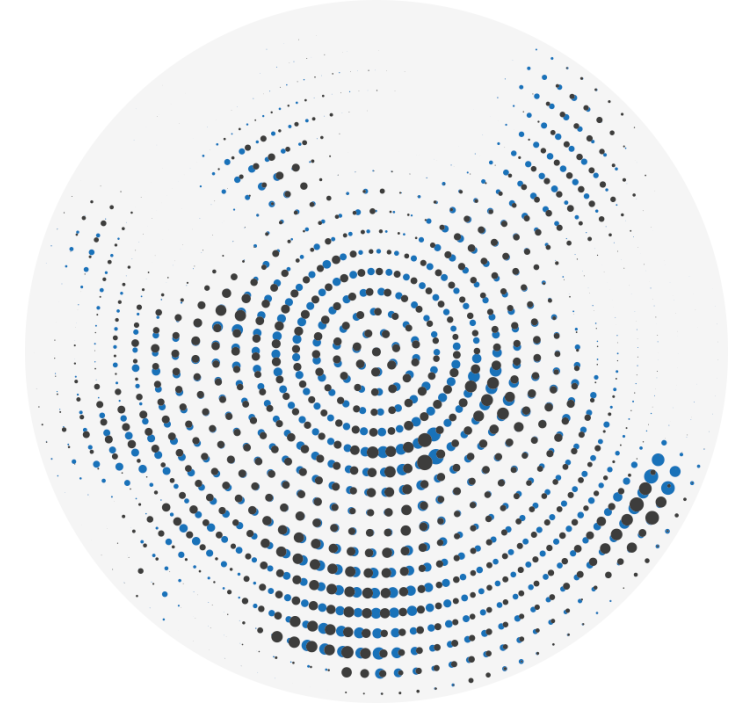 Estor enrollable blanco mosaico de puntos negros y azules - TenVinilo