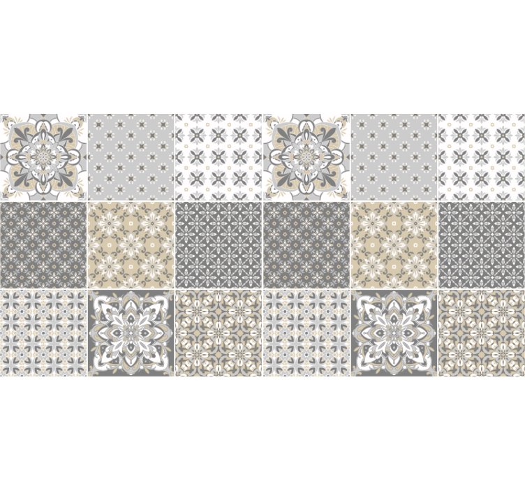 Estor enrollable beige efecto azulejo marroquí - TenVinilo