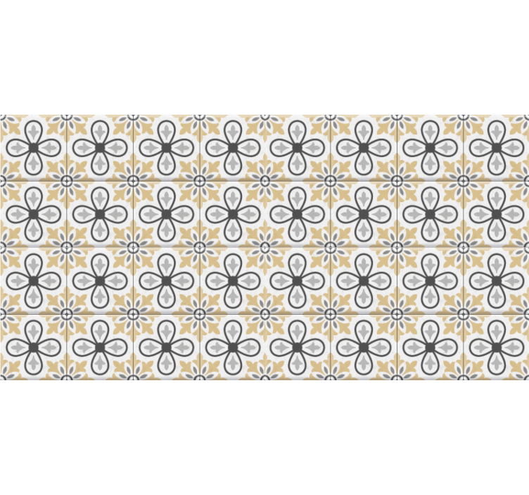 Estor enrollable beige azulejos retro de cocina - TenVinilo